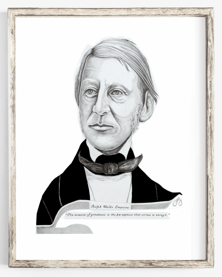 ralph waldo emerson abstract drawing & quote